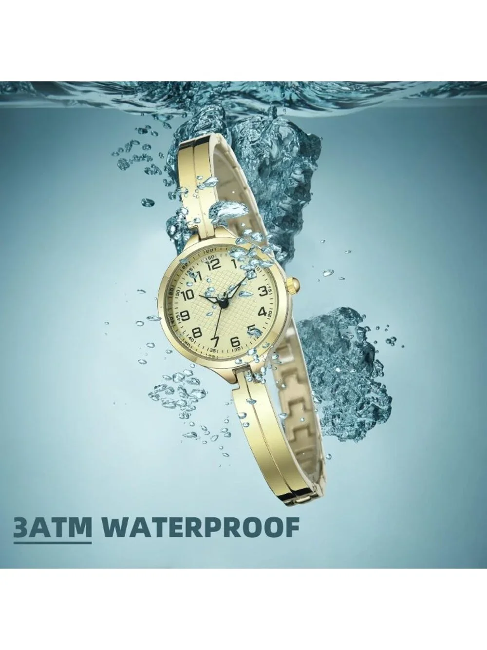 Women's Gold Quartz Bracelet Solid Reloj Para Mujer Small Dainty Wrist Watch